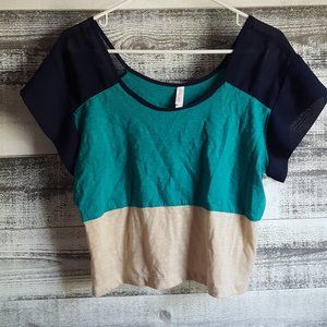 Blue/Green Tan Navy Short Sleeved Shirt